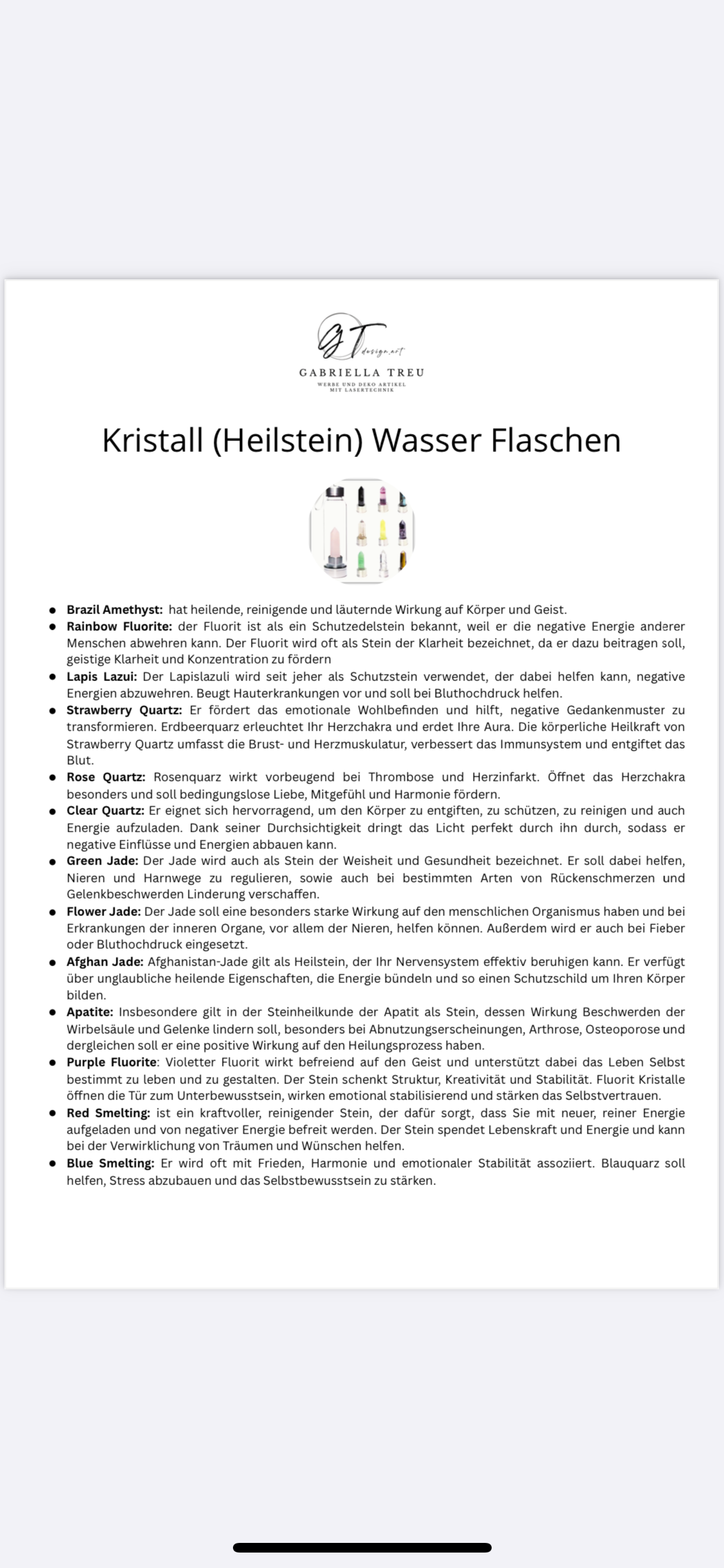 Kristall Wasserflaschen