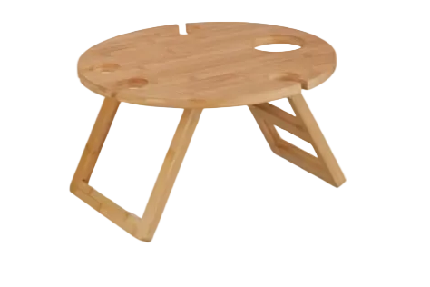 Personalisierter Outdoor-Weintisch aus Bambus – Mobiler Picknick-Tisch mit Wunschgravur